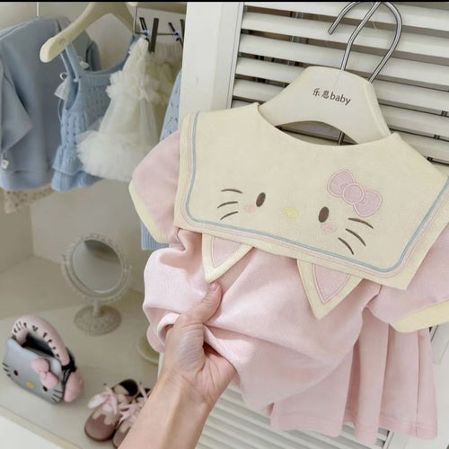 ハローキティキュートな刺繍女児ポロシャツセットアップ
