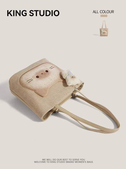 猫好き必見かわいいトーストキャットねこトート猫グッズ＆リュック｜通勤にも使える大容量カートゥーンバッグ