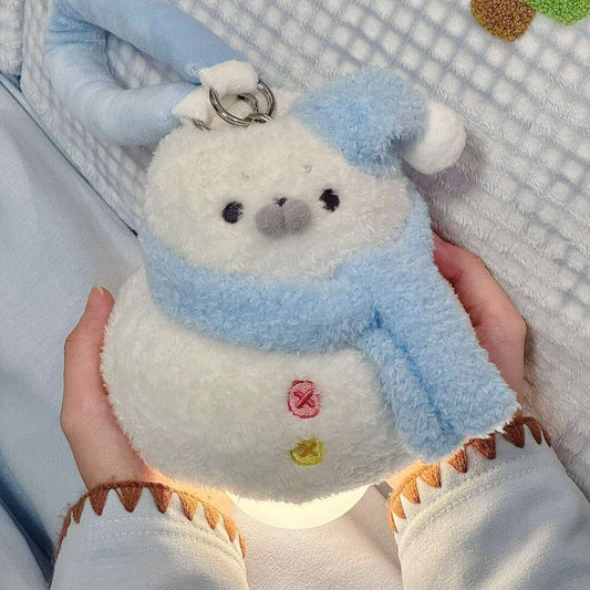 アザラシ雪だるまのふわふわぬいぐるみナイトライト