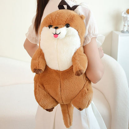 かわいいラッコぬいぐるみリュックミニバッグふわふわ小銭入れプレゼントポーチ