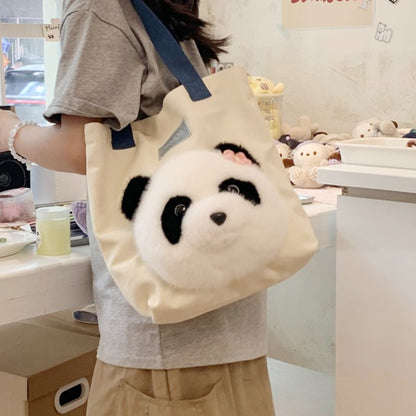 Panda Canvas Tote | Large Capacity Cute Commuter/School Bag