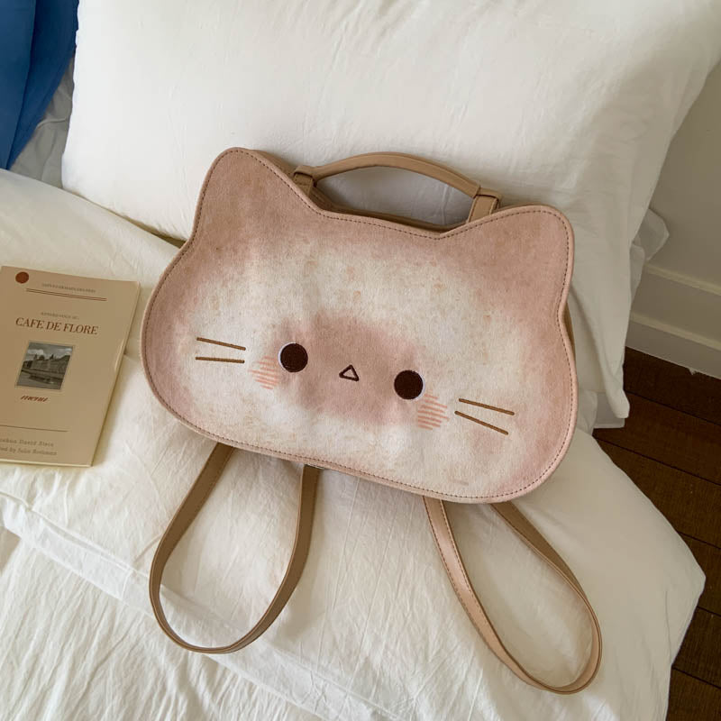 猫好き必見猫グッズかわいいトーストキャットデザインねこリュック｜大容量レトロ風 通勤通学OK