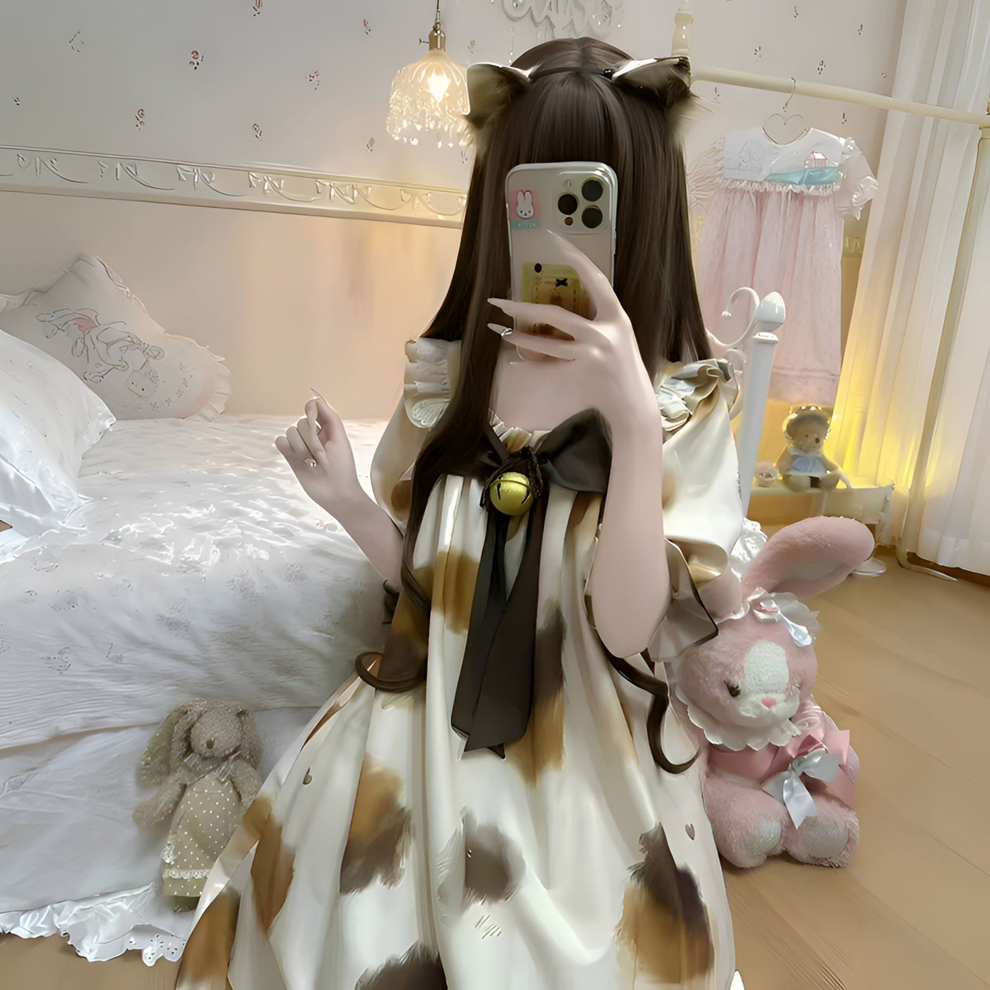 大人可愛いロリータ半袖パジャマワンピース