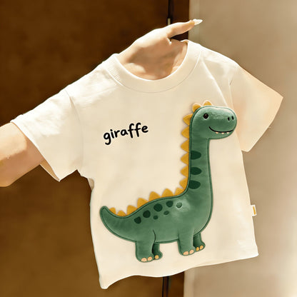 かわいい恐竜柄キッズTシャツ半袖薄手男の子夏服