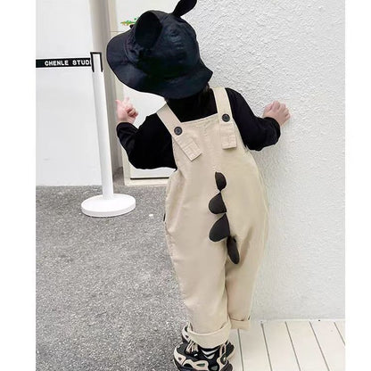 おしゃれ恐竜男児サロペット新作秋子供服