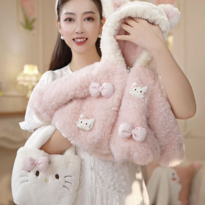 儿童女童加厚冬季加绒2025新款洋气连帽毛毛衣宝宝外套保暖婴儿冬