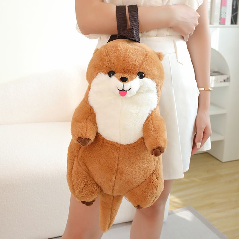 かわいいラッコぬいぐるみリュックミニバッグふわふわ小銭入れプレゼントポーチ