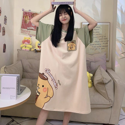 大人可愛いちいかわハローキティルームウェア夏用半袖大きいサイズパジャマ