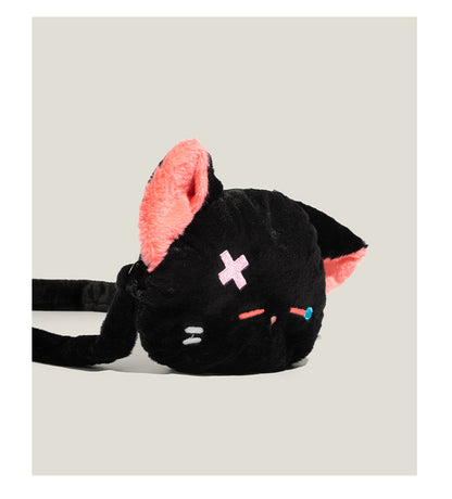 泣き顔ねこぬいぐるみバッグ｜ふわもこ斜めがけショルダー