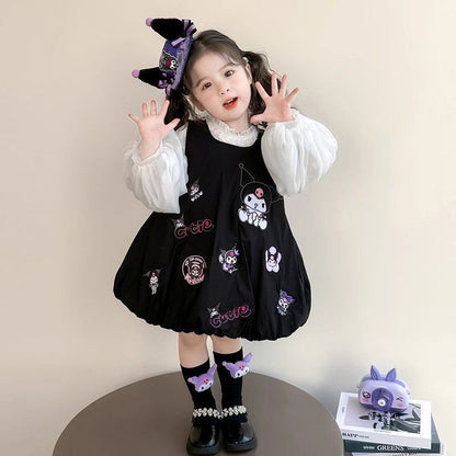 2025新款女童连衣裙春秋款儿童洋气女宝宝春装库洛米衣服两件套潮
