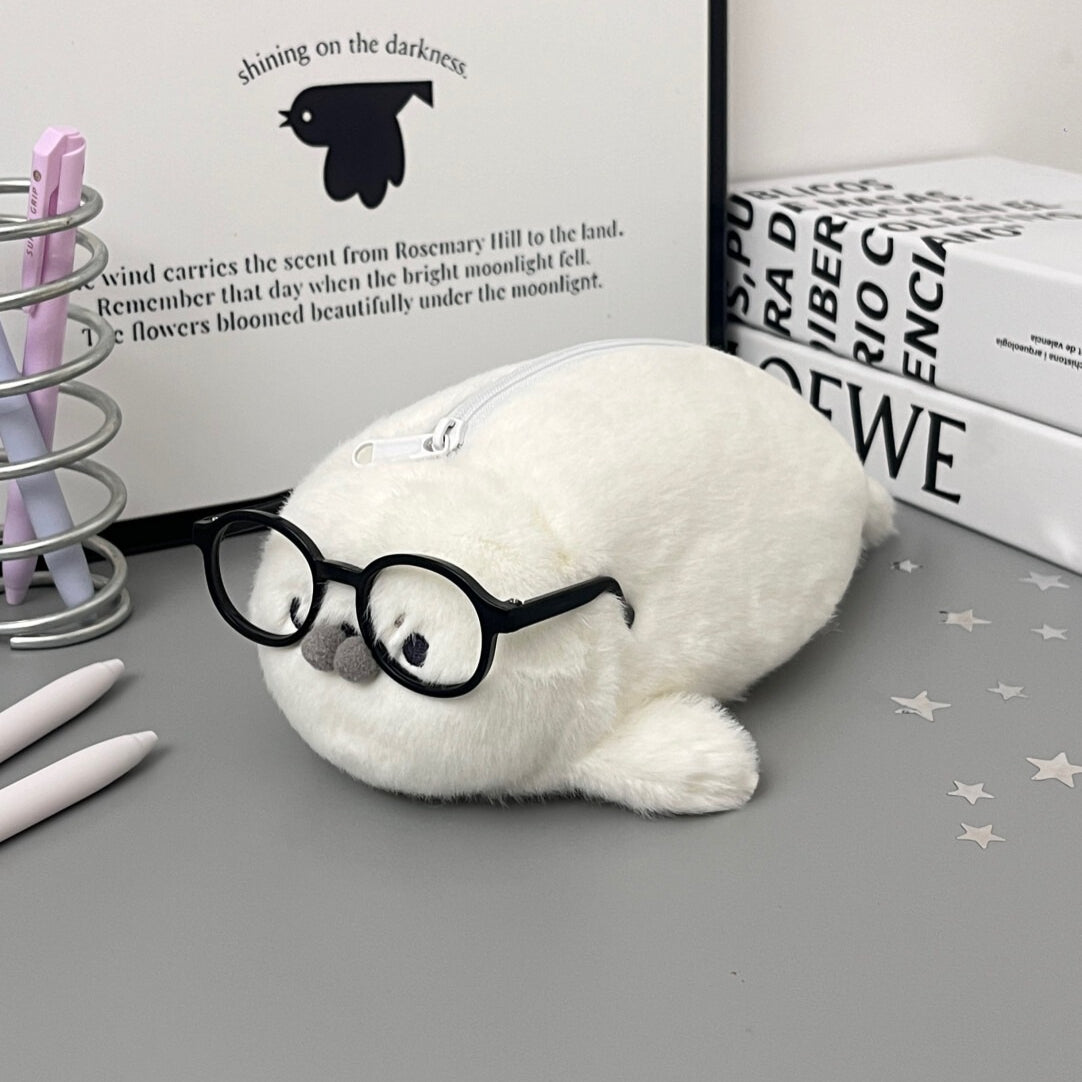 新学期ギフト】アザラシのふわふわぬいぐるみペンケース入学祝いや誕生