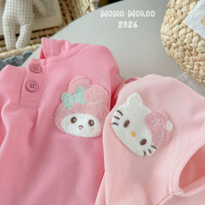 【立体耳】クロミマイメロディシナモロール可愛いキッズ夏用通気性抜群セットアップ
