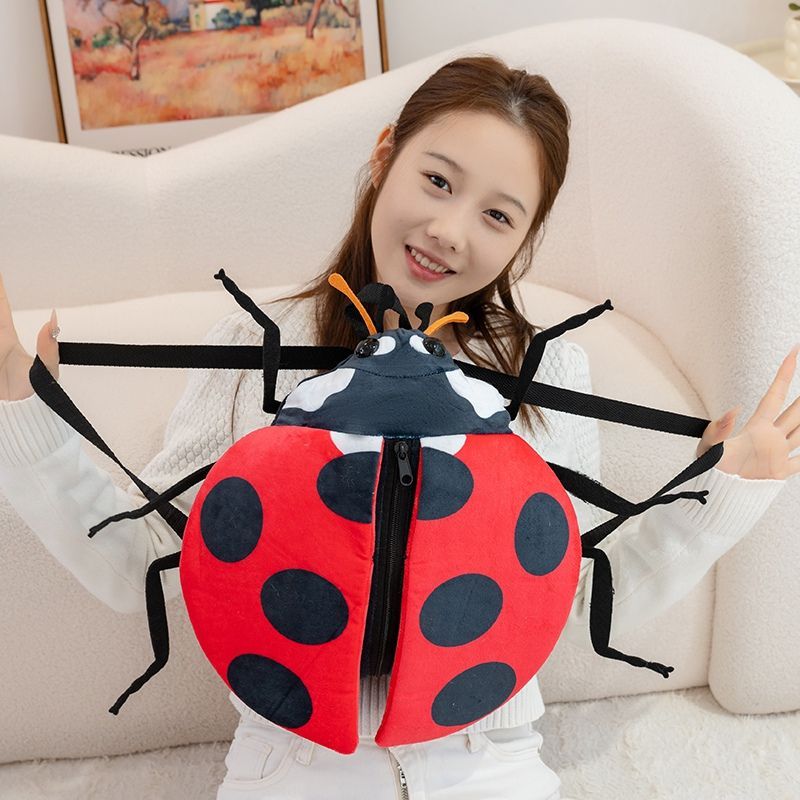 てんとう虫ミツバチぬいぐるみリュック可愛い子供ギフトふわふわ抱き枕
