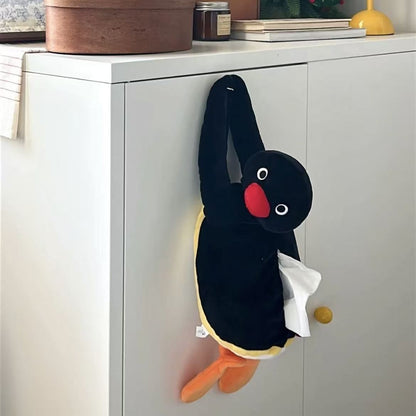 【お部屋に癒やし】ピングーの吊り下げ式ぬいぐるみ紙巾ケース