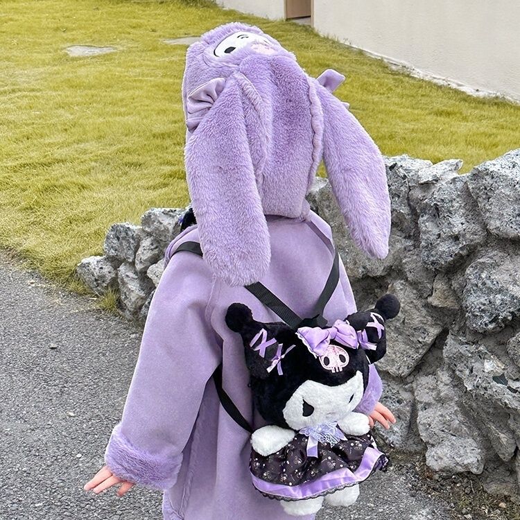库洛米女童加绒外套儿童毛毛衣秋冬季新款洋气宽松潮爆款女童外套
