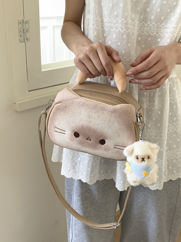 ねこトースト猫グッズキャットショルダーバッグ｜小さめ手提げ＆斜めがけOK
