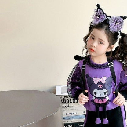 女童卫衣套装春秋装2026新款儿童库洛米长袖长裤中小童卡通两件套