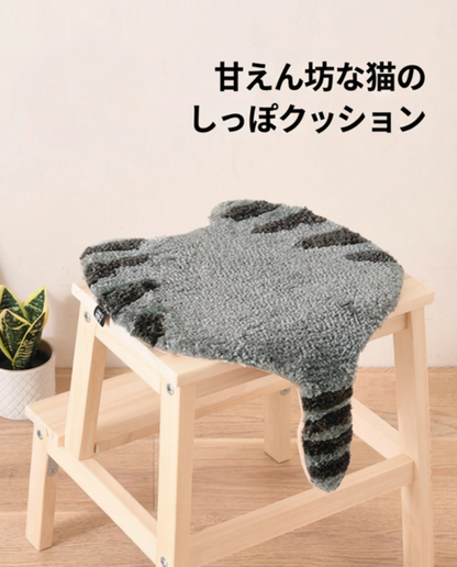 猫しっぽ付きふわもこ座布団多機能チェアパッド自分へのご褒美ギフト