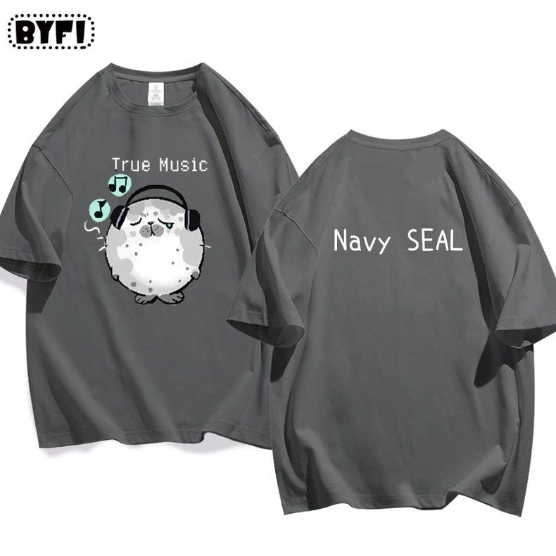 アザラシプリント半袖Tシャツ