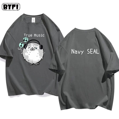 アザラシプリント半袖Tシャツ