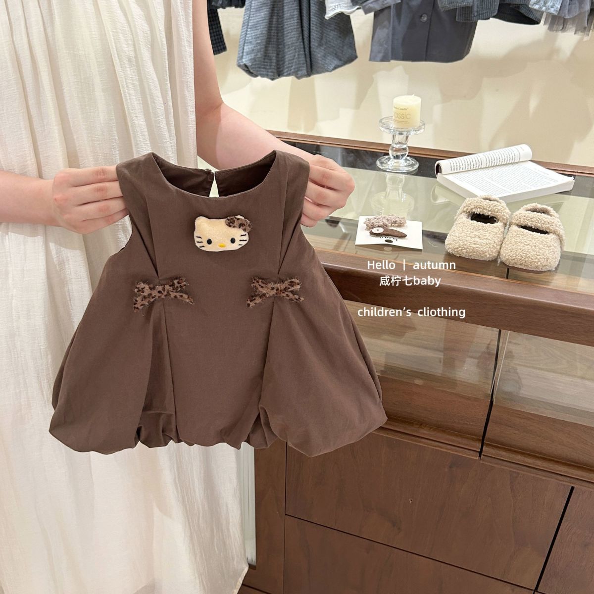 韓国風女の子バルーンワンピセットアップおしゃれ通園