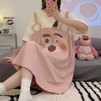 大人可愛いちいかわハローキティルームウェア夏用半袖大きいサイズパジャマ