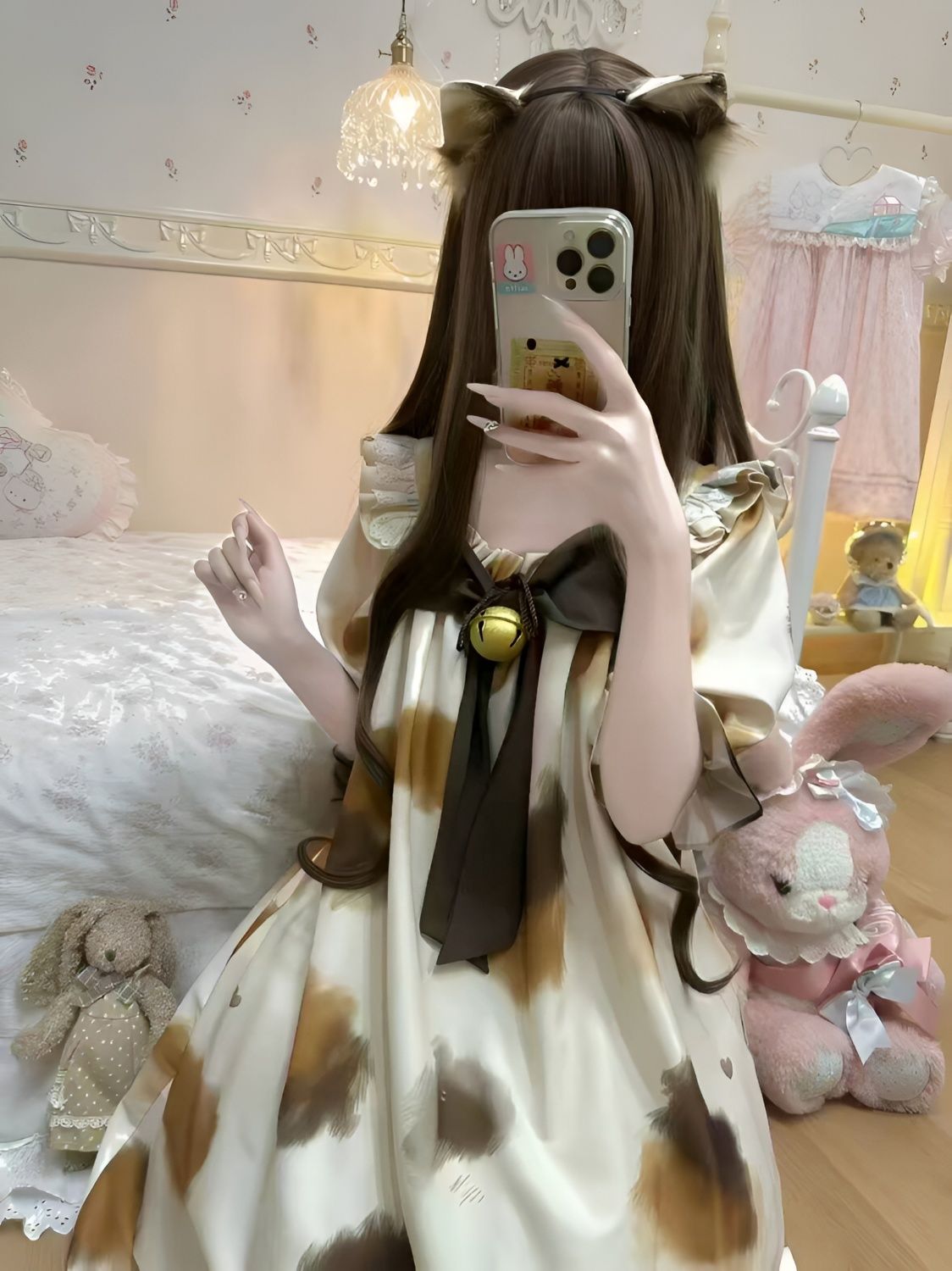 大人可愛いロリータ半袖パジャマワンピース