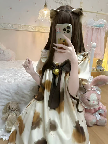 大人可愛いロリータ半袖パジャマワンピース