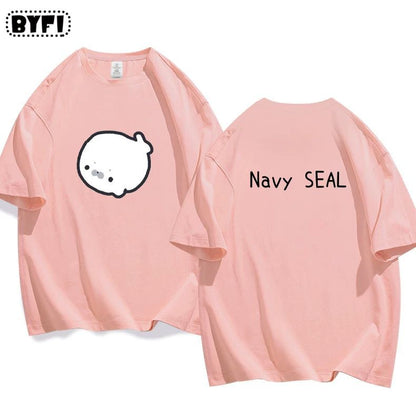 アザラシプリント半袖Tシャツ