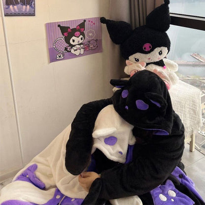 ゴーストキャット着ぐるみローブ｜しっぽ付きふわもこ連帽パジャマ