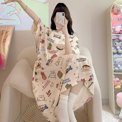 大人可愛いちいかわハローキティルームウェア夏用半袖大きいサイズパジャマ