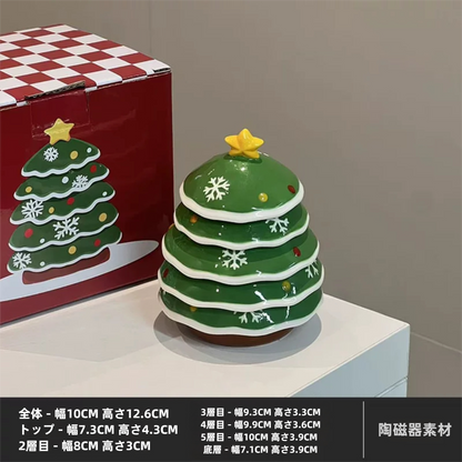 クリスマステーブルデコレーションツリー型陶器ディッシュセット食卓雰囲気作りギフト