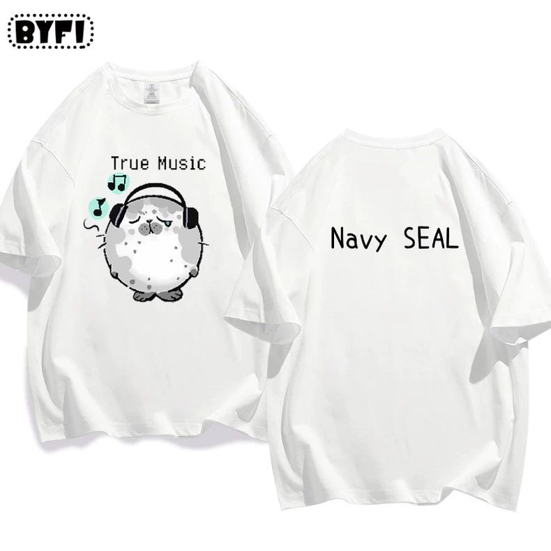 アザラシプリント半袖Tシャツ