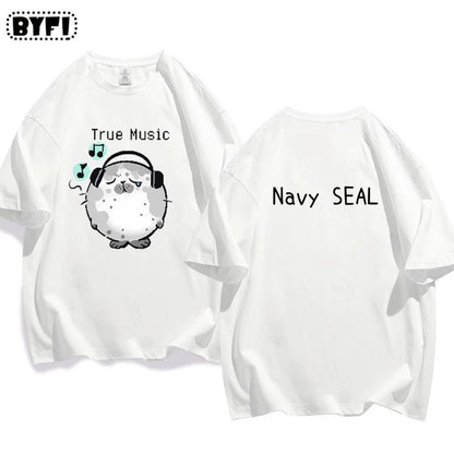 アザラシプリント半袖Tシャツ