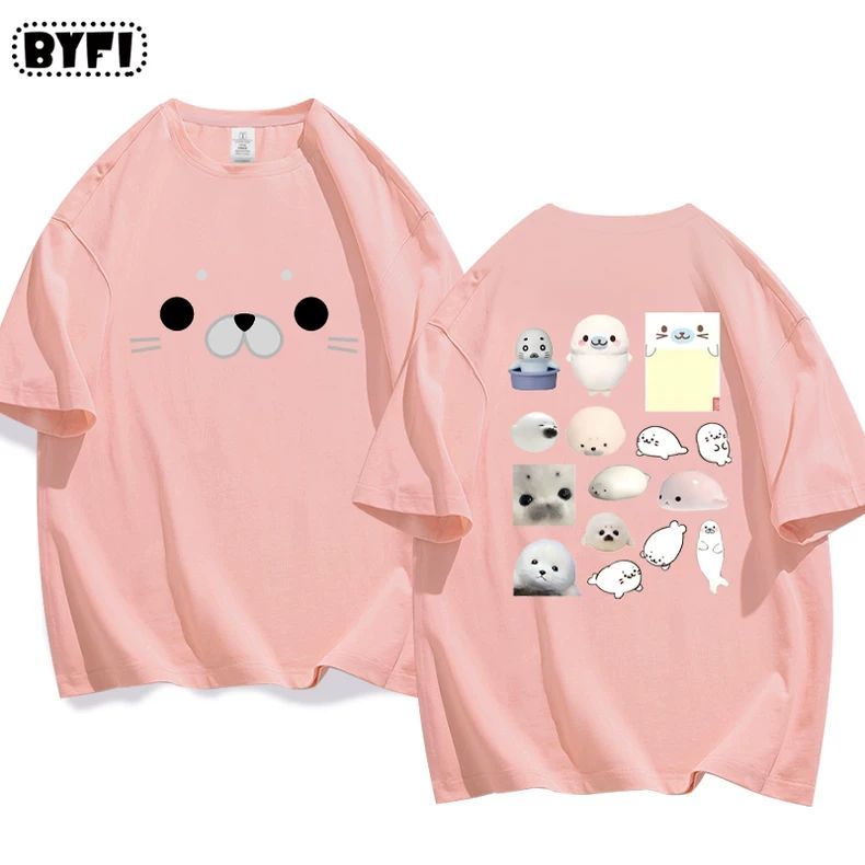 アザラシプリント半袖Tシャツ
