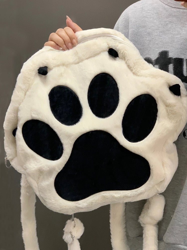 肉球デザインのふわもこ猫グッズリュック｜大容量で可愛い通学バッグ