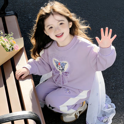 女童套装春秋2026新款儿童库洛米衣服洋气宝宝春装卫衣两件套