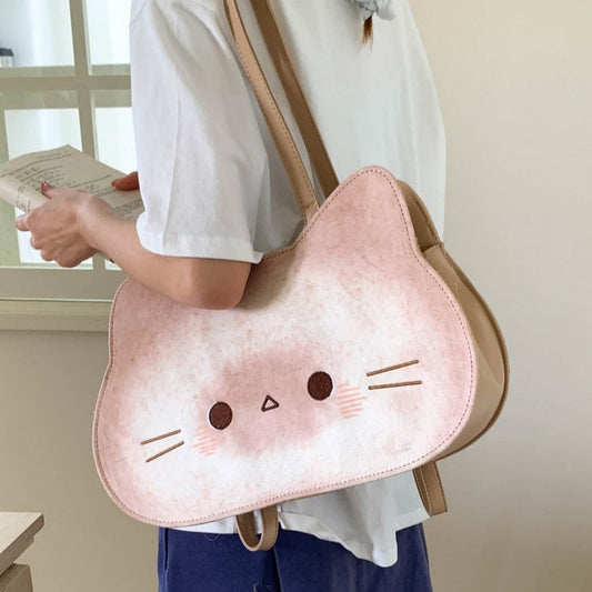 猫好き必見猫グッズかわいいトーストキャットデザインねこリュック｜大容量レトロ風 通勤通学OK