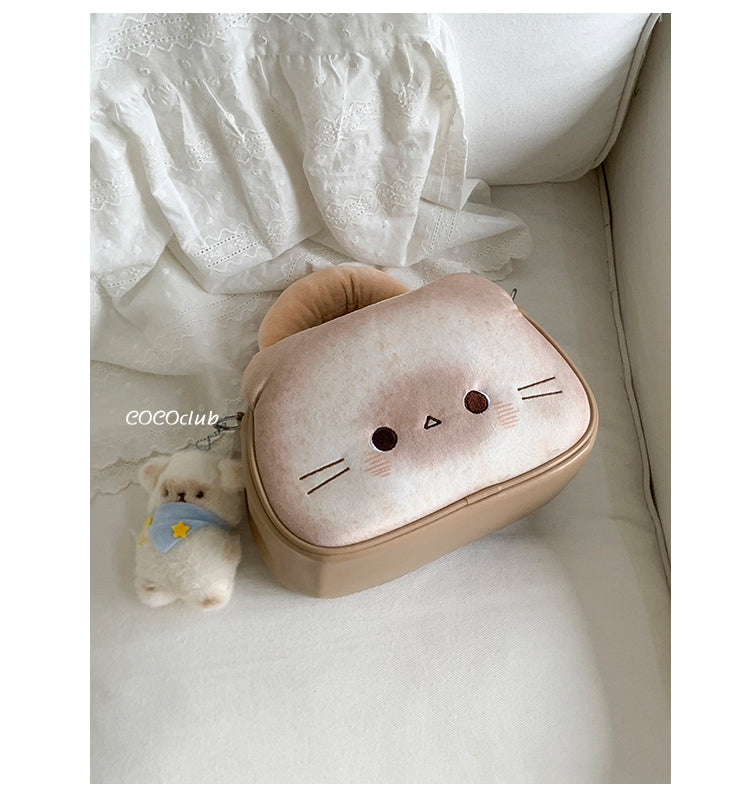 ねこトースト猫グッズキャットショルダーバッグ｜小さめ手提げ＆斜めがけOK