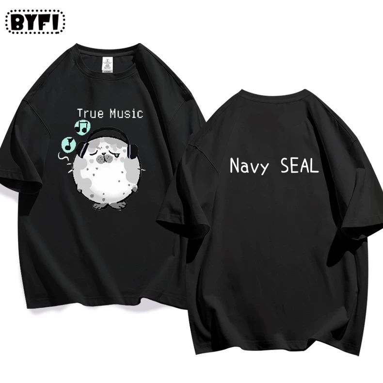 アザラシプリント半袖Tシャツ