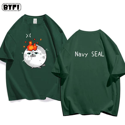 アザラシプリント半袖Tシャツ