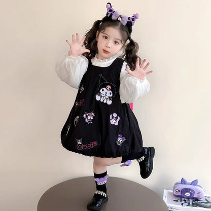 2025新款女童连衣裙春秋款儿童洋气女宝宝春装库洛米衣服两件套潮