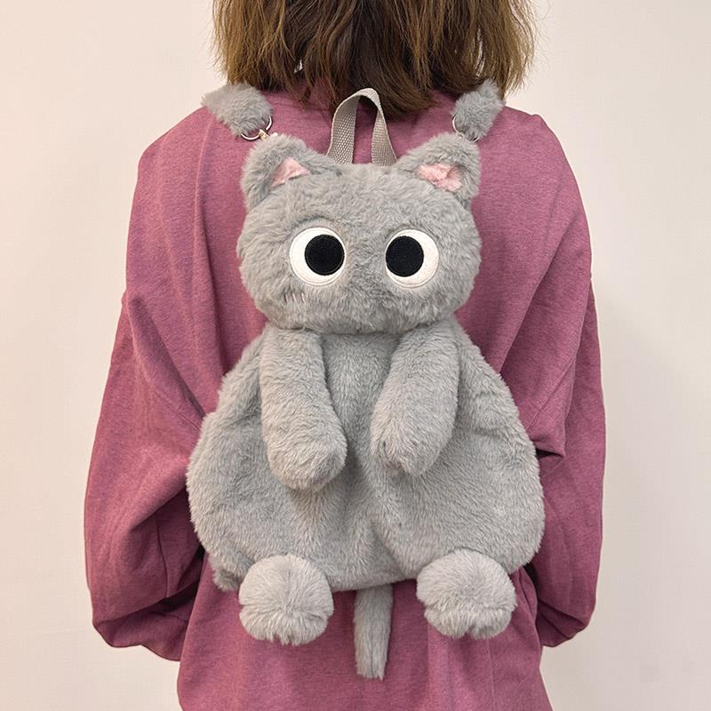 ねこキャラふわもこリュック猫グッズ｜学生・通学・女子向けカートゥーンバッグ
