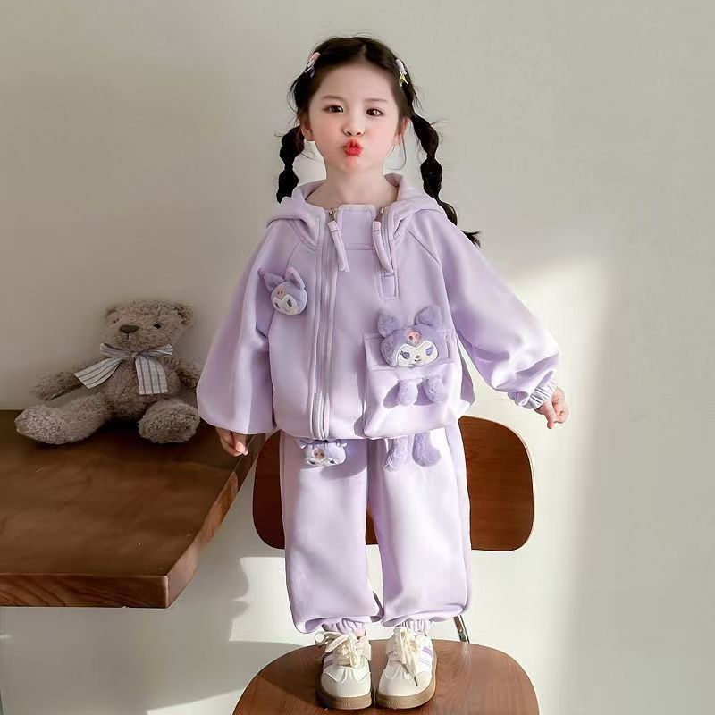 女童库洛米春装套装女童秋装新款儿童洋气宝宝春秋卡通草莓两件套
