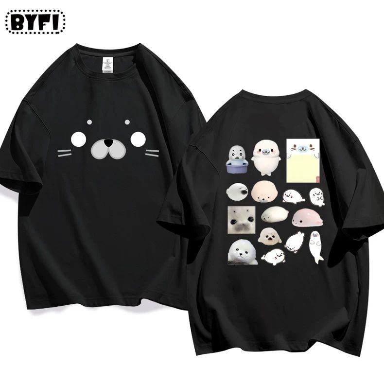 アザラシプリント半袖Tシャツ