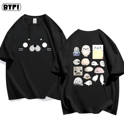 アザラシプリント半袖Tシャツ