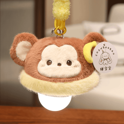 【光るマスコット】持ち運びできるネコアザラシクラゲぬいぐるみナイトライトチャーム