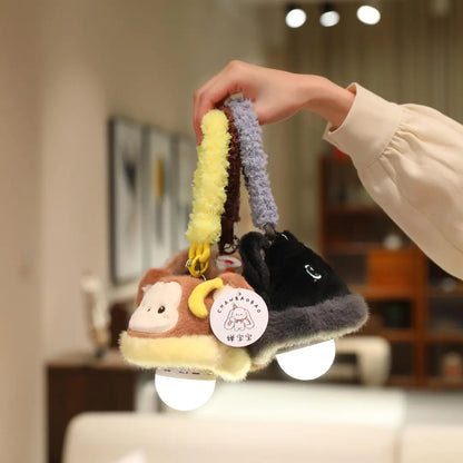 【光るマスコット】持ち運びできるネコアザラシクラゲぬいぐるみナイトライトチャーム